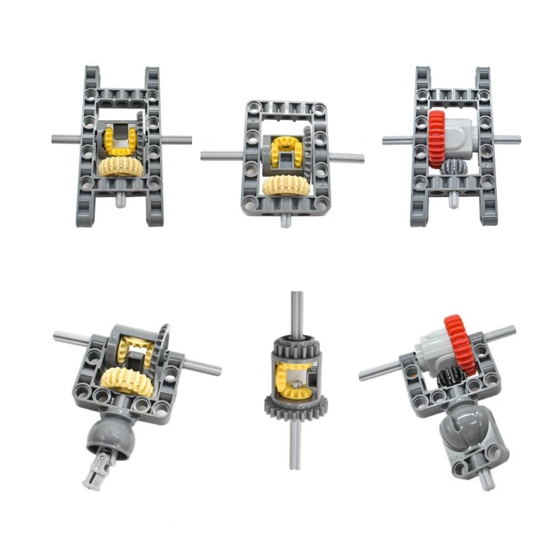 Differential Lock Building Blocks Gear Gearbox Loose Parts 65413 65414 Technical Accessories Hole Arm Beam Modified Toys Car