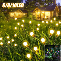 6/8/10 LED Solar Garden Lights Powered Firefly Lights Outdoor Garden Decoration Landscape Lights Firework Firefly Lawn Lamps