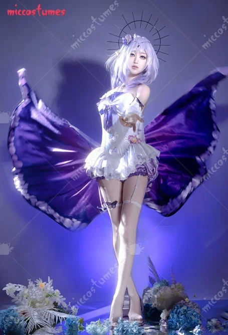 

Miccostumes Women's Castorice Cosplay Costume Bodysuit with Trailing Tail and Hand Sleeves Halloween Cosplay Costume