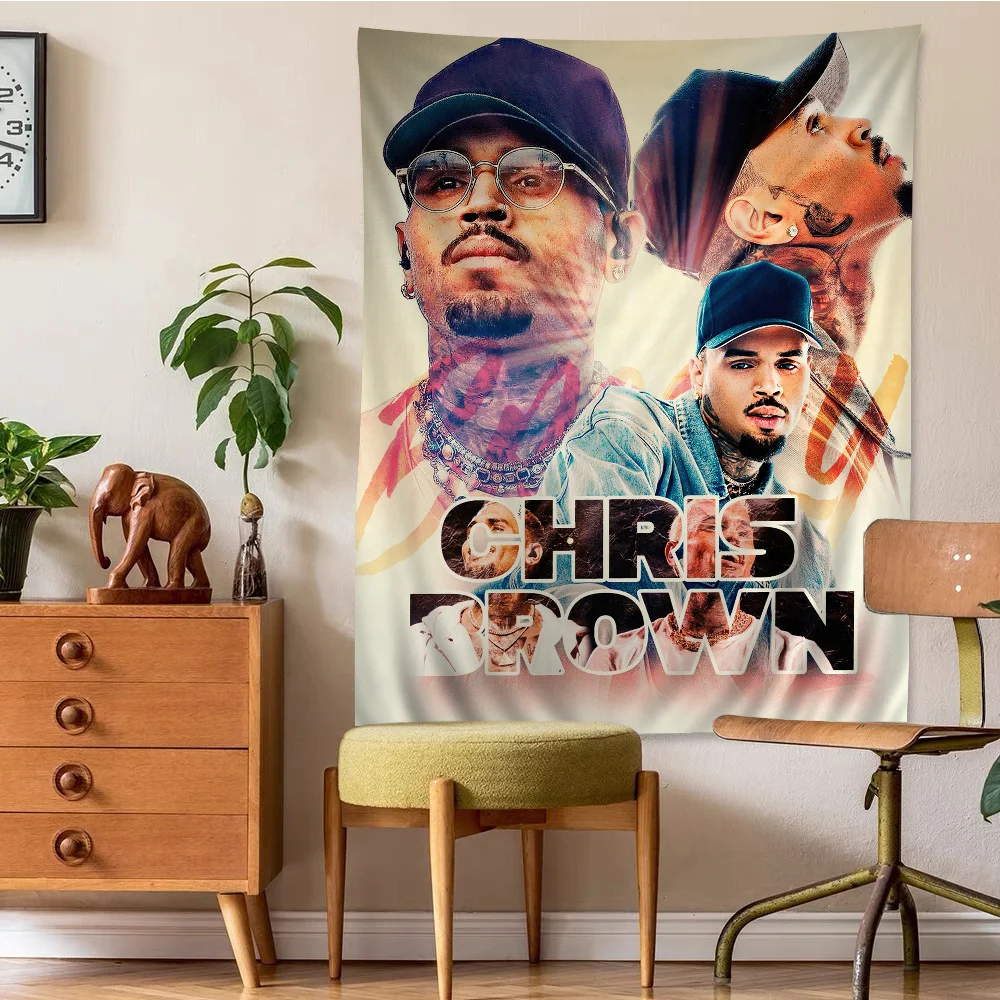 C-Chris B-Brown  Anime Tapestry Hippie Flower Wall Carpets Dorm Decor Wall Hanging Home Decor