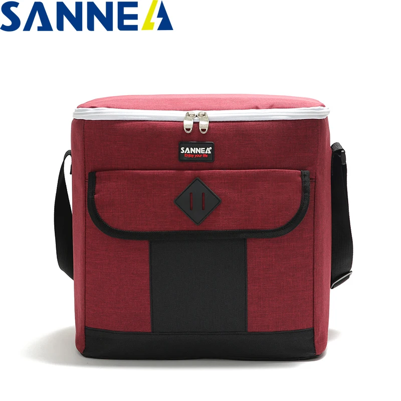 SANNE-Bolsa de almuerzo con aislamiento impermeable de gran capacidad, bolsa térmica para Picnic al aire libre, paquete de hielo, bolsa enfriadora de tela Oxford engrosada, 21L