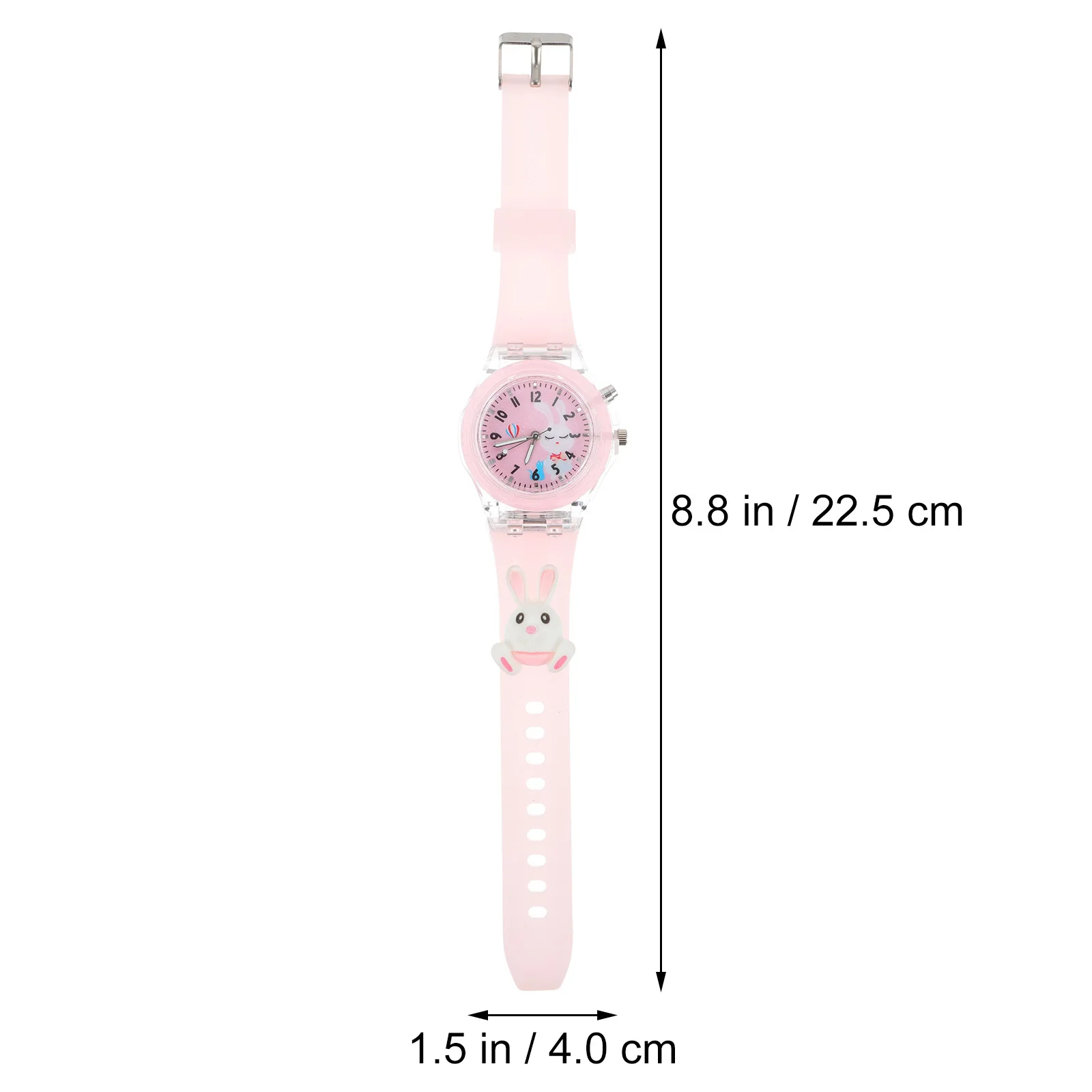 1Pcs Children LED Watch Cartoon Rabbit Luminous Kids Quartz Wristwatch Comfortable Time Teaching Gift