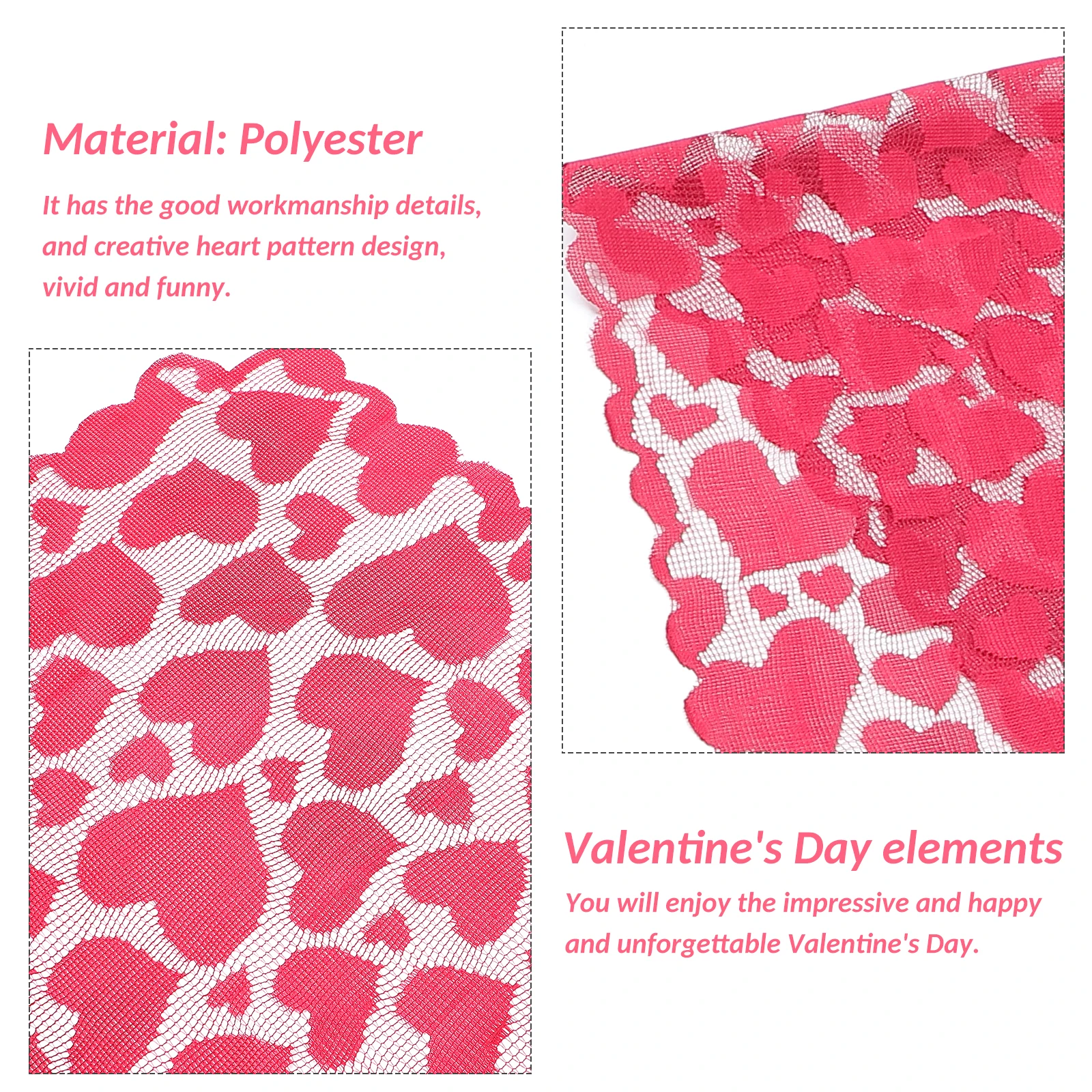 

Love Printed Valentine'S Day Theme Festive Decorative Tablecloth For Home Party Red Heart Design Dirt Resistant Reusable Easy