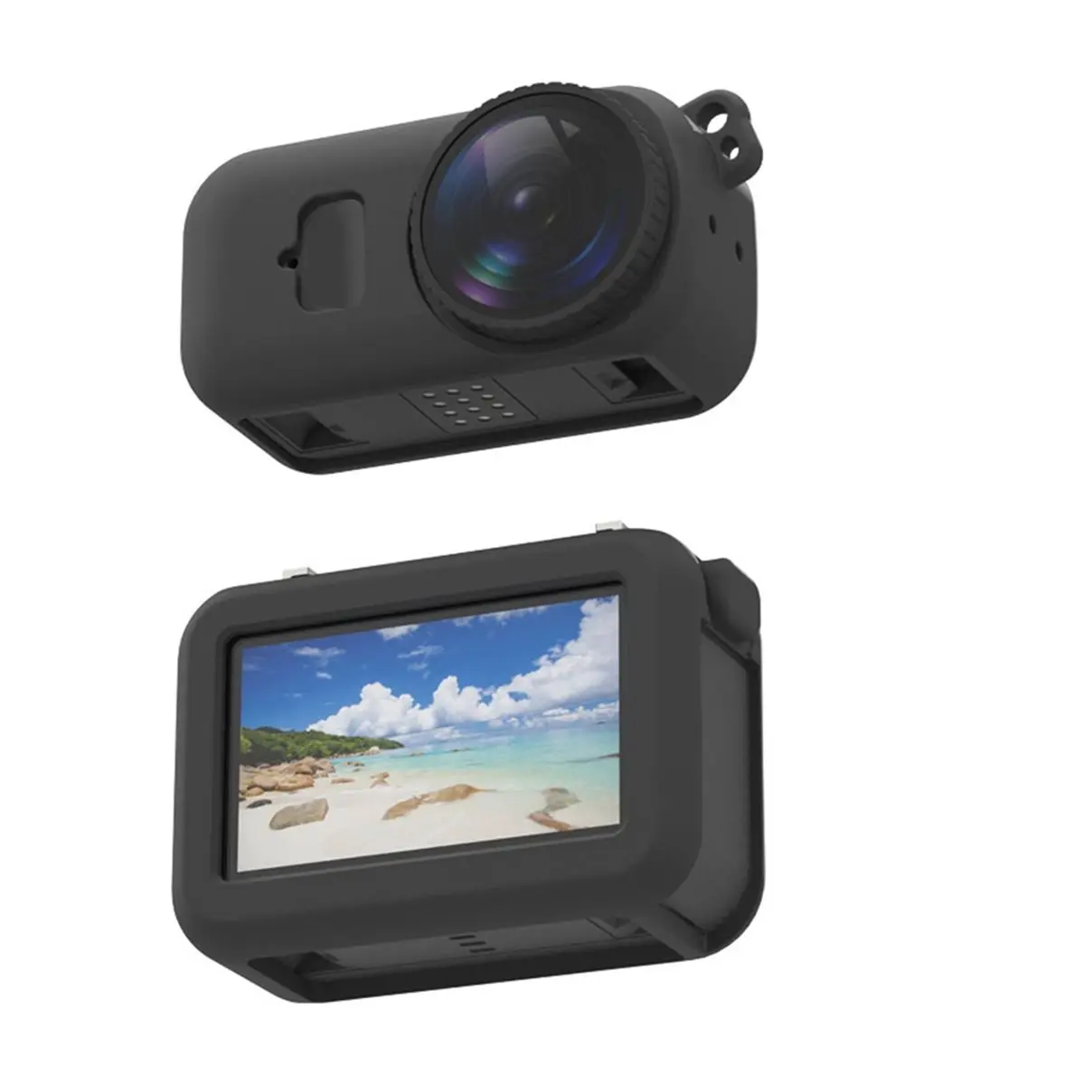 Punctual- Silicone Case for DJl Osmo Nano with Lens Cap Dirt-Proof Protective Case for DJl Osmo Nano Action Camera Black