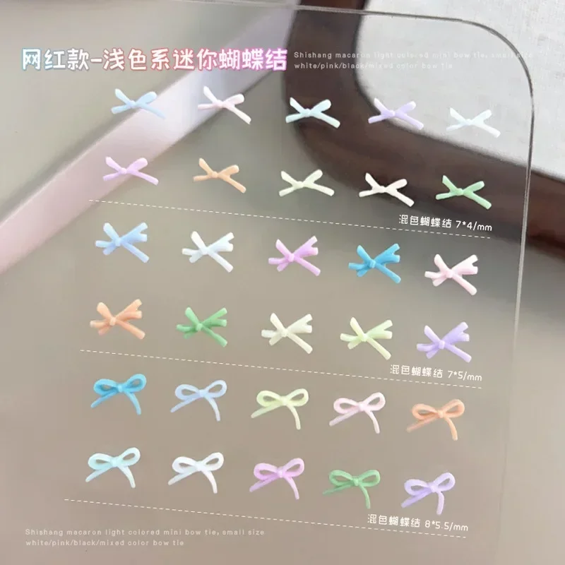 Dulce lazo francés encantador pajarita colorida Linda cinta de resina decoración de uñas DIY manicura accesorios de diamantes de imitación al por mayor