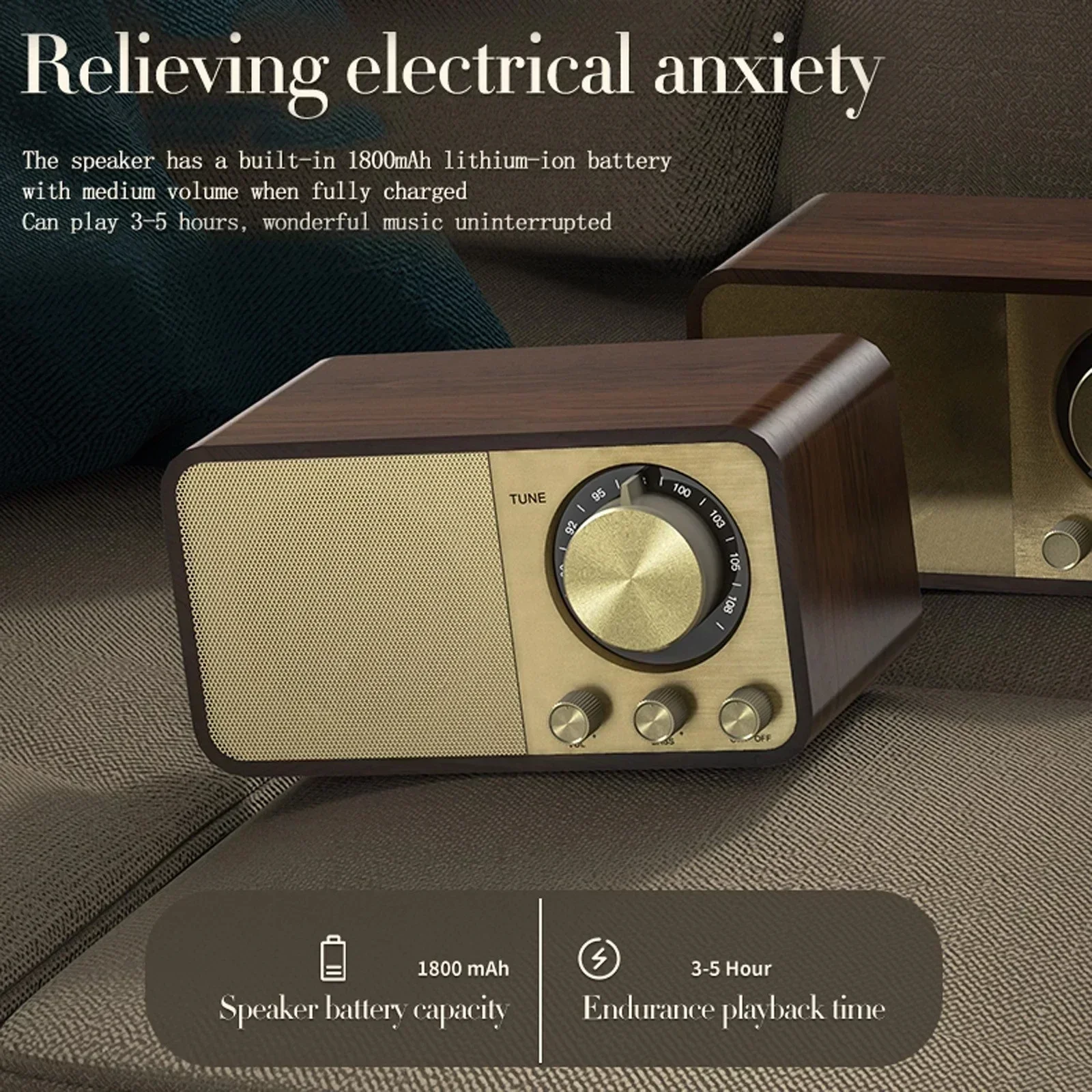 Bluetooth Sound Retro Classic Speaker Retro Radio Wireless Bluetooth 5.0 Wooden Portable Subwoofer Nostalgic Bluetooth Speaker