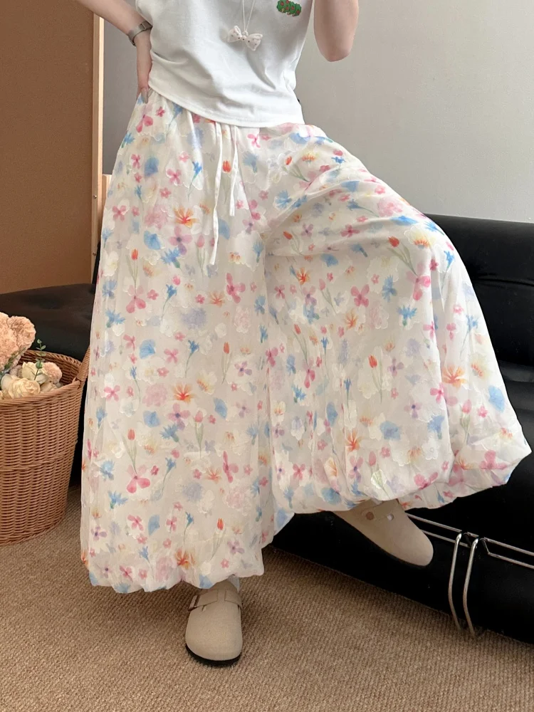 

Girls' summer elastic drawstring pants are lightweight breathable suitable for casual wear made of soft materials for beach wear