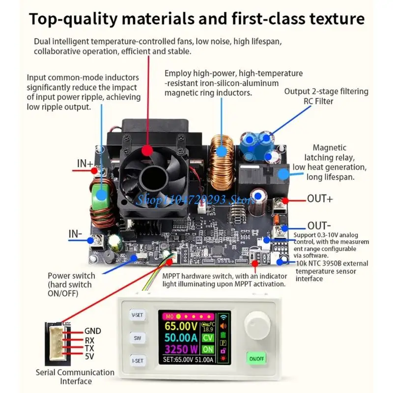 Y2GD Power Supply Module Featuring Constant Current Control Anti Reverse Input Output Protections 1.8inch Screen