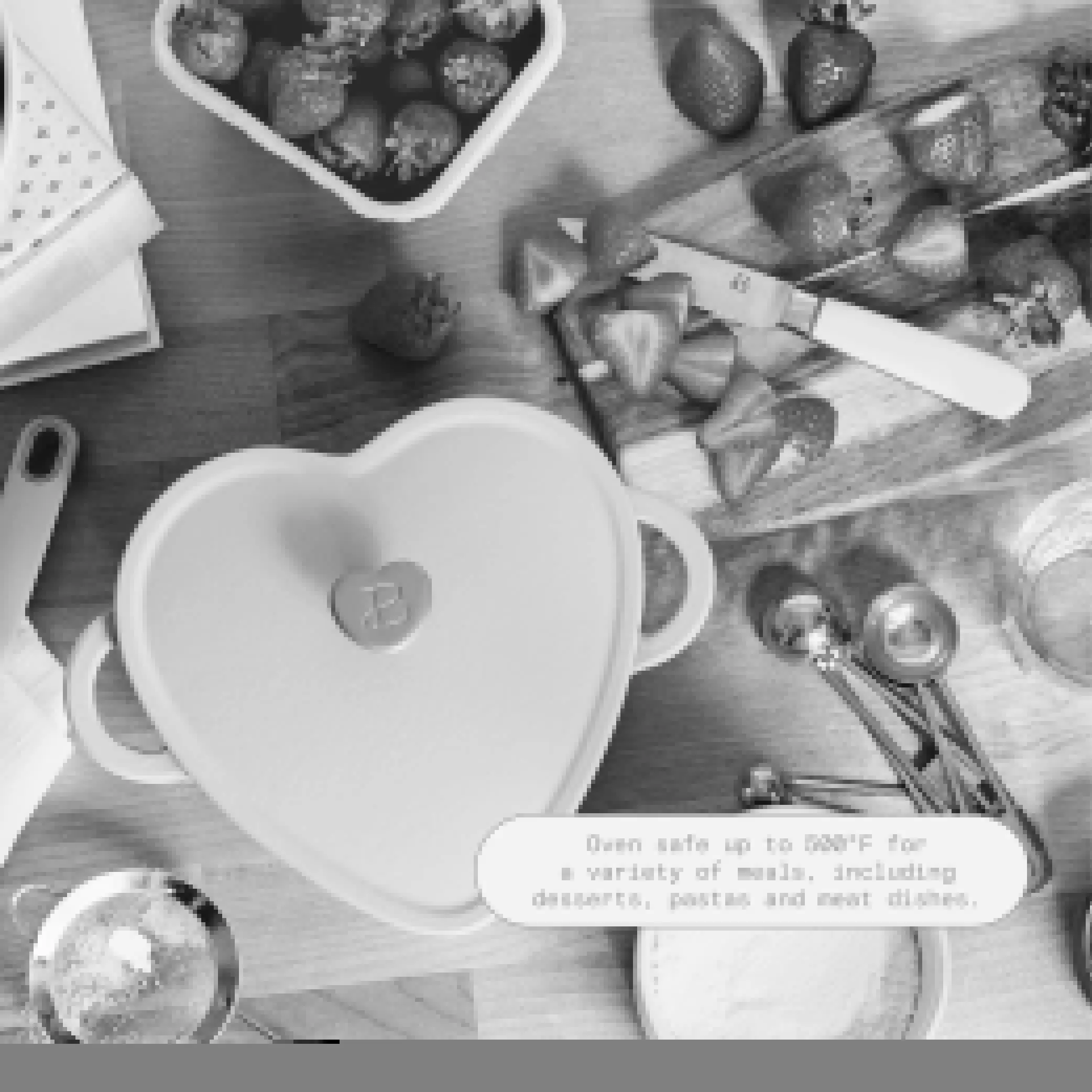 فرن هولندي على شكل قلب 2QT، حديد زهر بلون الشمبانيا الوردي، آمن للفرن والموقد، للخبز، التحميص، فكرة هدية، ديكور رومانسي #6