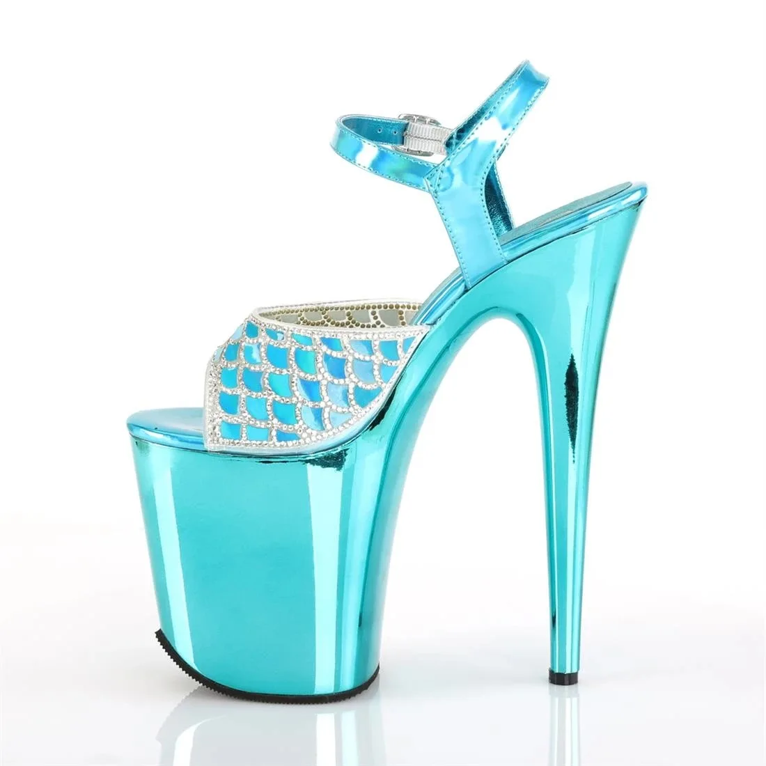 

20cm Ultra High Platform Sandals Mermaid Scale Upper Pole Dance Model Catwalk Show Party Shoes