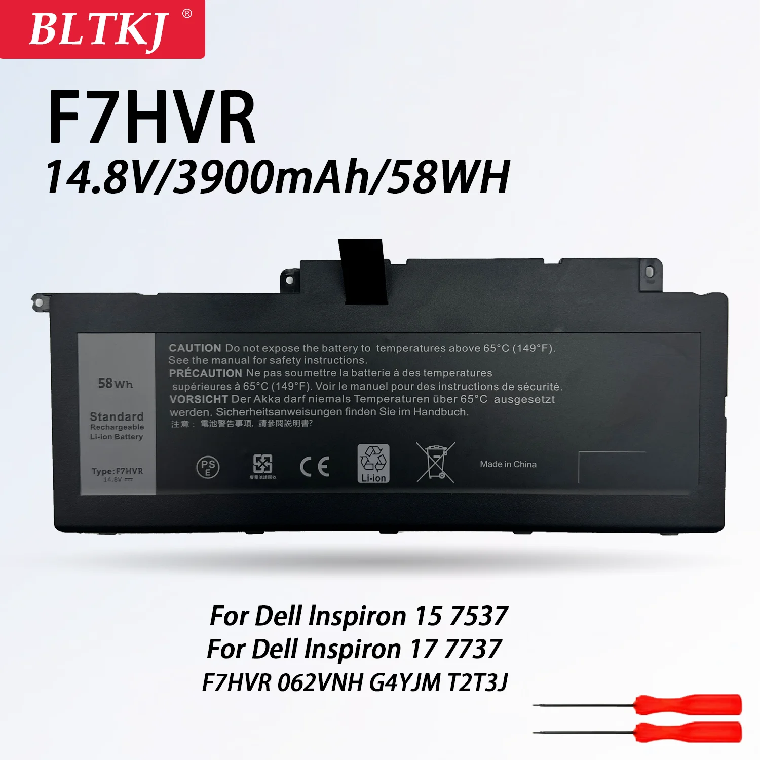 

NEW F7HVR Laptop Battery for Dell Inspiron 17 7737 15 7537 Series G4YJM 062VNH T2T3J Y1FGD