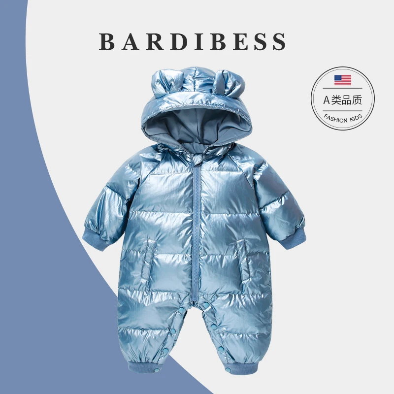 

Baby boys' down jacket jumpsuit winter rompers newborn outdoor clothes lightweight warm hugging clothes winter luxury bodysuits