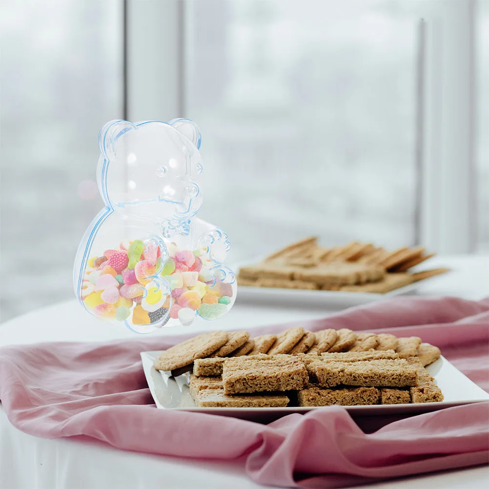 

12 Pcs C Transparent Bear Shaped Wedding Supplies Party Favors Boxes Sweets Packaging Gift Containers Storage