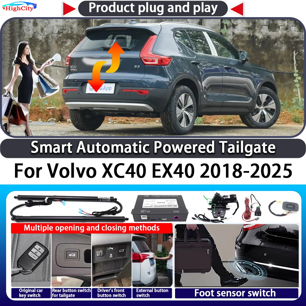 

For Volvo XC40 EX40 2018-2025 OEM Smart Automatic Powered Tailgate Key Control Trunk Lift Close Kit Electric Power Tailgate