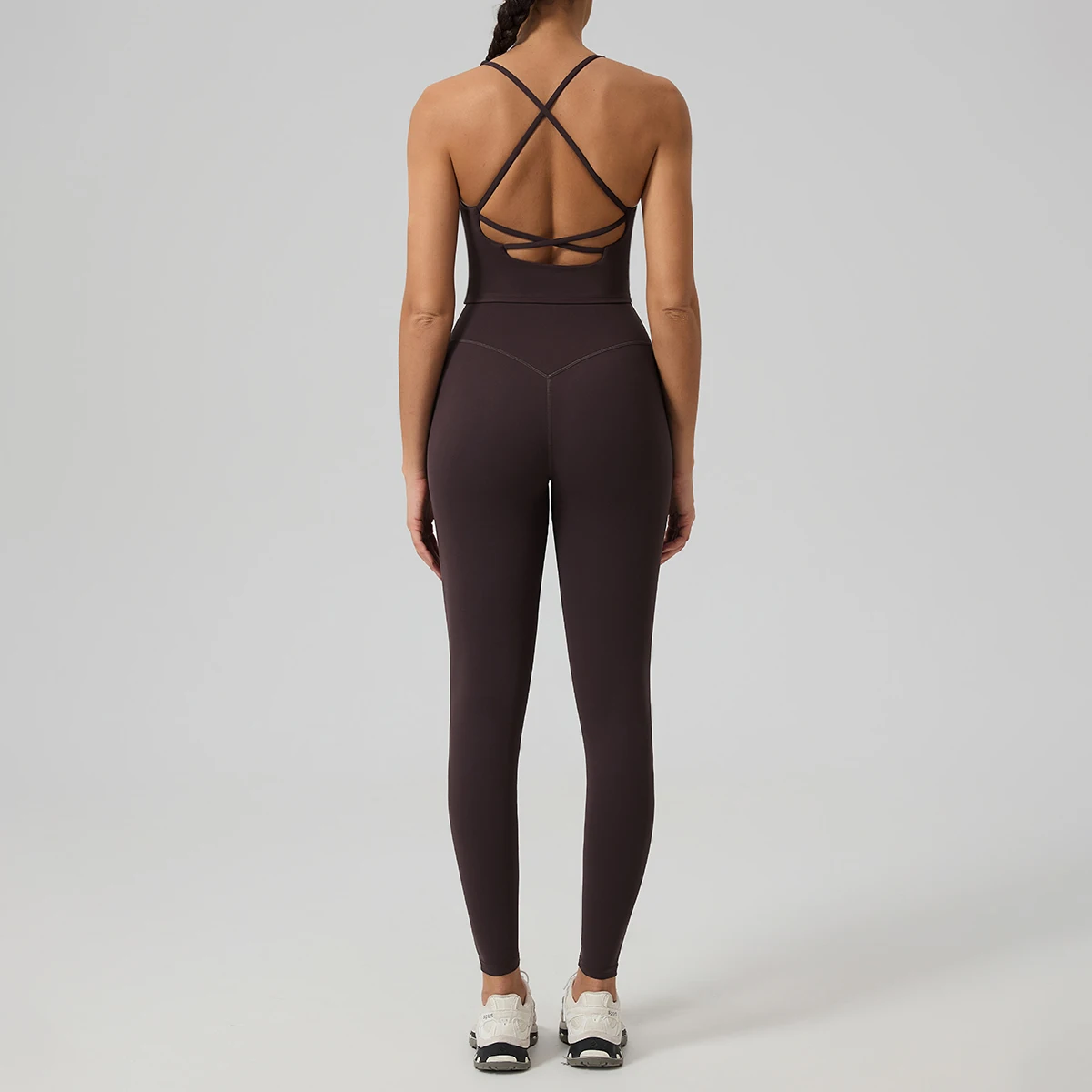 Hearuisavy Womens Yoga Set Padded Crop Tank Top Cross Back High Waist Leggings Quick Dry Workout Gym Fitness Sportswear Clothing
