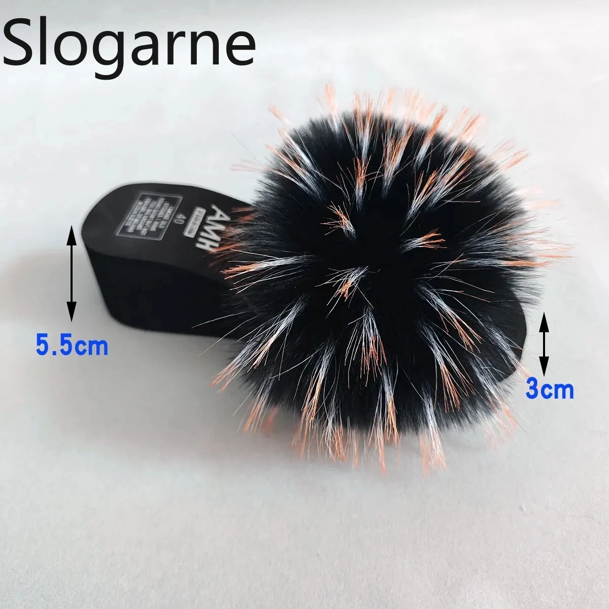 Lady Fuzzy Slides Luxury Fur Slippers Women Raccoon Fur Slides Woman 5.5CM Platform Shoes 2026 New Fluffy Summer Sandals Wedges
