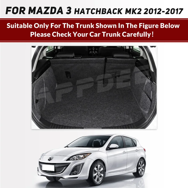 Auto Full Coverage Trunk Mat For Mazda 3 Hatchback MK2 2012-2017 16 15 14 13 Car Boot Cover Pad Interior Protector Accessories