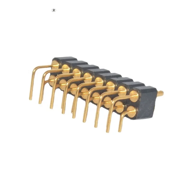 customized type, 16pin double rows 2.0pitch  pogo pin connector with bending tail