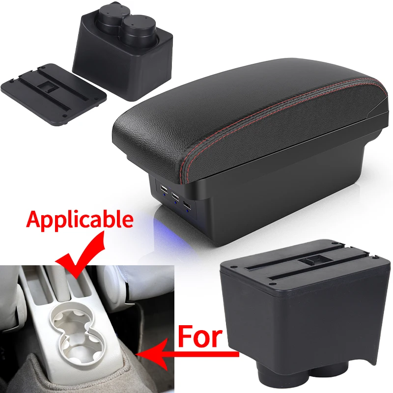 For Volkswagen Polo Car Armrest Box For VW POLO Mk5 6R Vento 2002-2009 Storage Box Car Accessories Simple installation