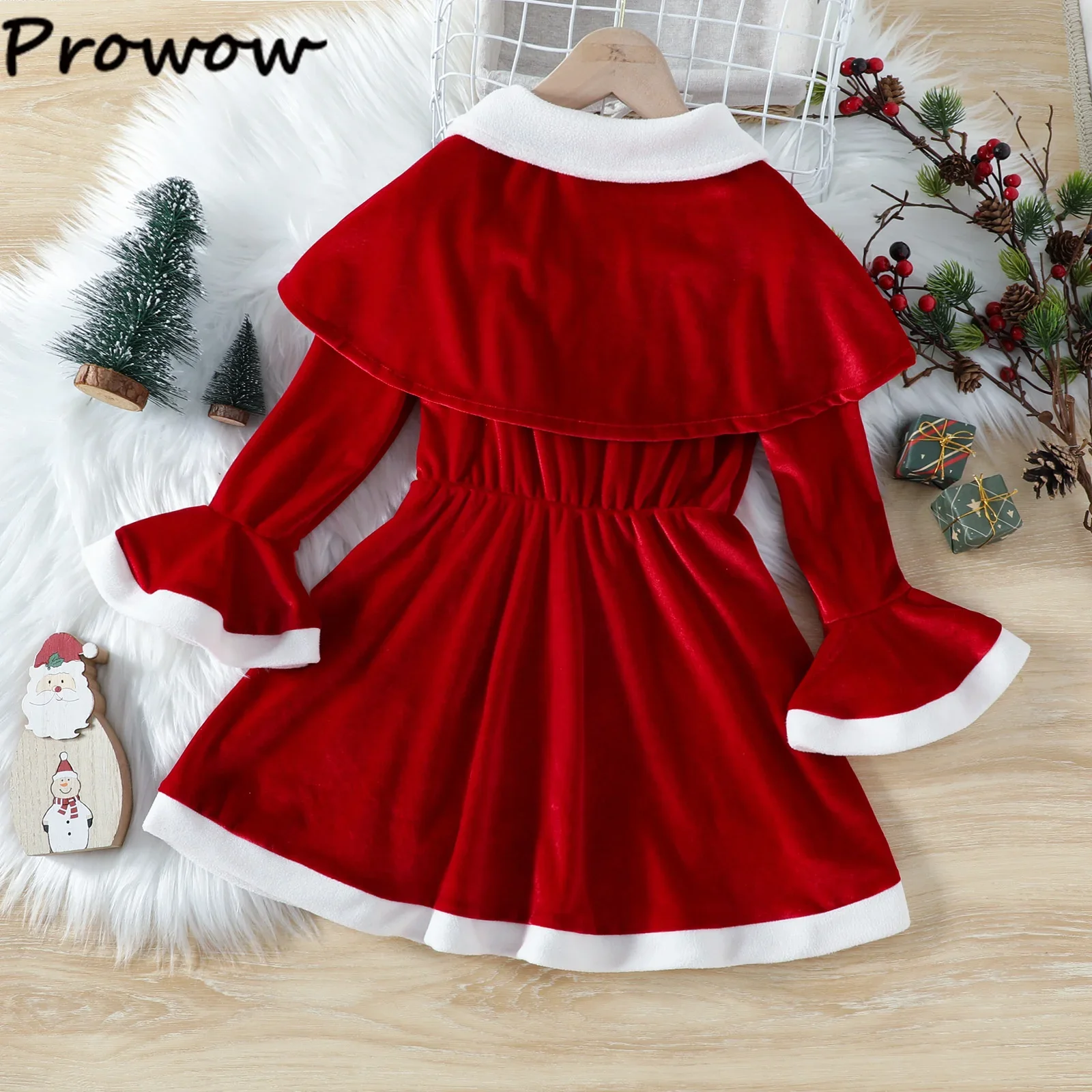 Kids Christmas Dresses For Girls 2pcs Sets Christmas Cloak and Red Velvet Dress New Year Children Costume Baby Party Dresses