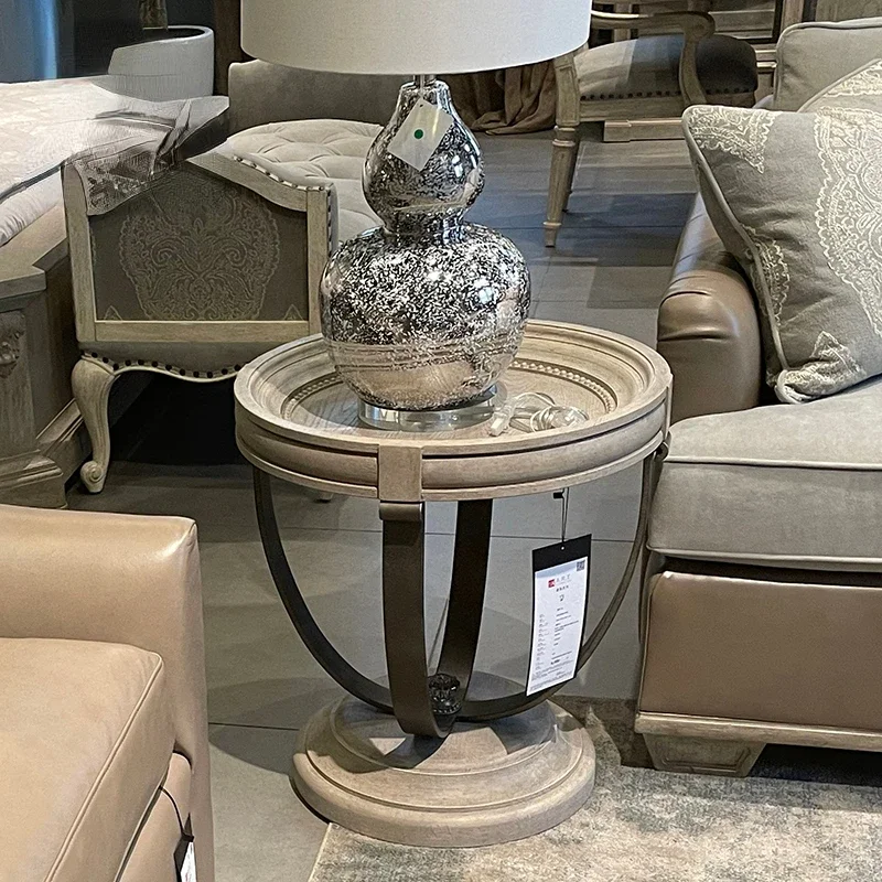 American Renaissance Villa Living Room Small Apartment Corner Table Side  Combination Retro Distressed Coffee Table Furniture