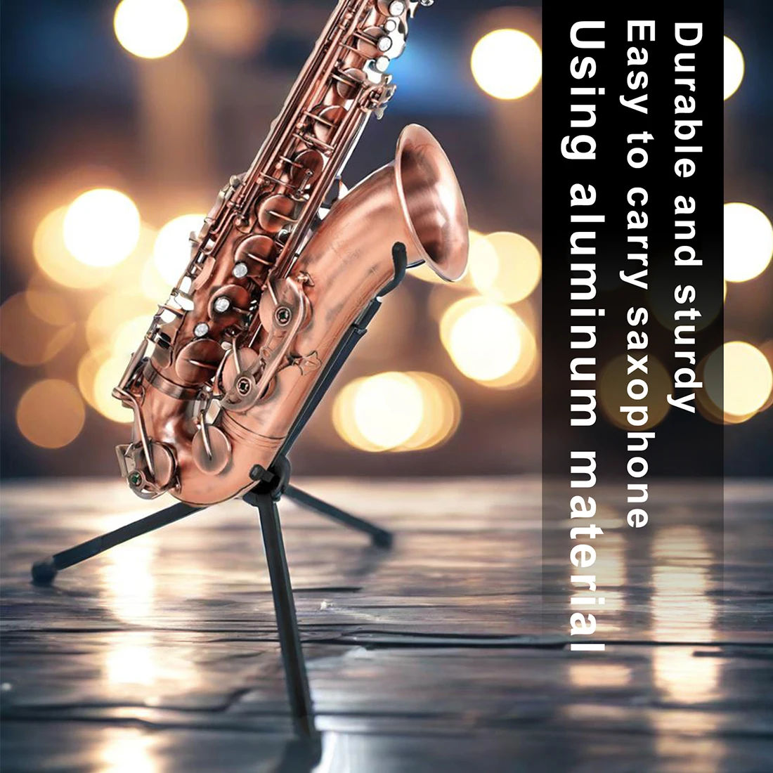 

M MBAT Sax Stand Folding Portable Anti-slip Tenor Sax Woodwind Instruments Accessories Tripod Stands Parts with Storage Bag
