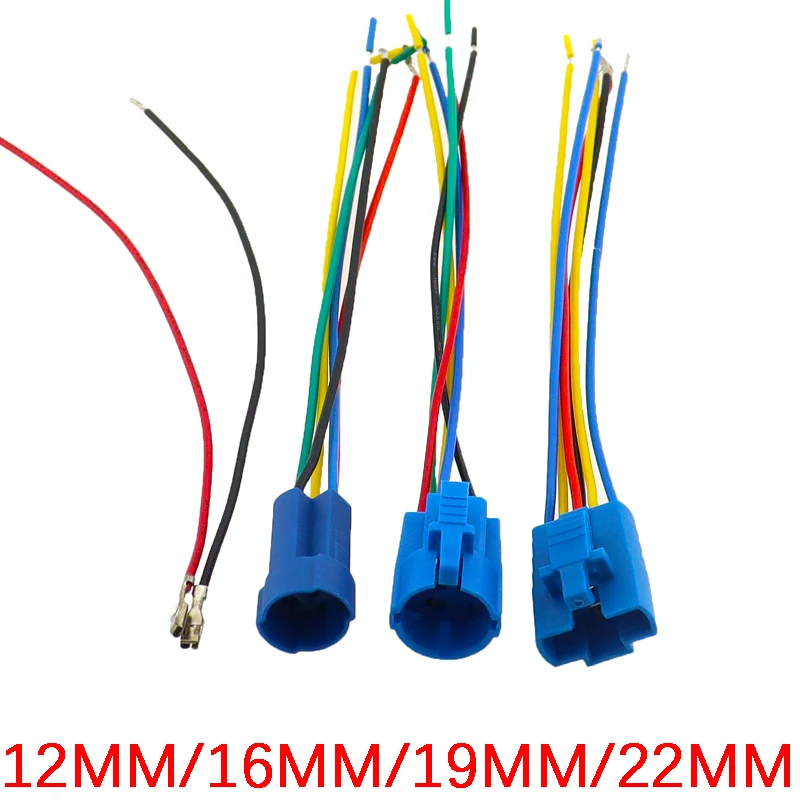 

12mm 16mm 19mm 22mm 25mm cable socket for metal push button switch wiring 2-6 wires stable lamp light button