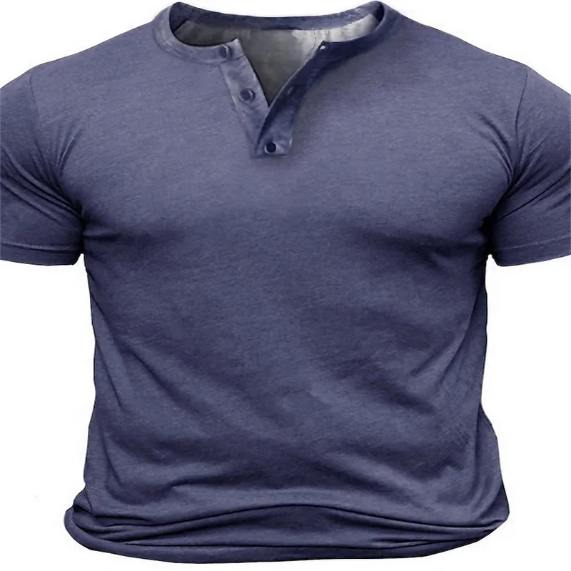 Sommer Herren Pullover Boutique Farbverlauf Bedruckt Atmungsaktiv Knopfleiste Pullover Herrenbekleidung 3D Waffel Kurzarm Mode-Oberteil – Detail 11