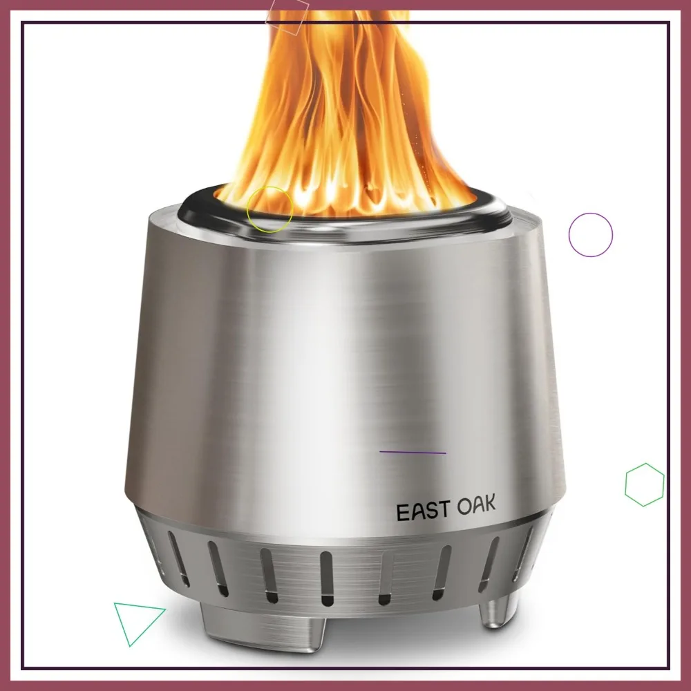 

Портативная бездымная костра с пеплом 3-в-1, нержавеющая сталь, эффективная ожог для заднего двора и кемпинга