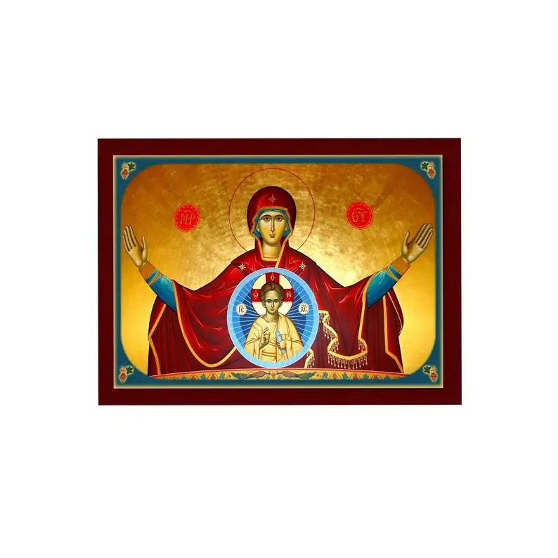 Virgin Mary Panagia Greek Christian Orthodox Icon Mother Of God Byzantine Canvas Wall Art For Livingroom Home Decor