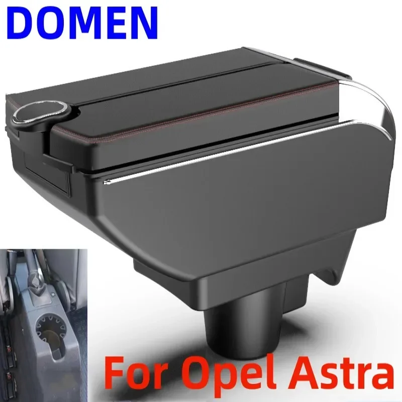 

New For Opel Astra Double open armrest box Interior Parts Car Central Store Content With Large Space Dual Layer USB Charging