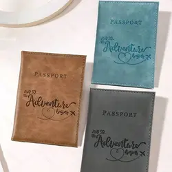 Color Change PU Passport Covers Letter Printed Passport Holder Flight Ticket Clip Men Women Passport Wallet Travel Accessories