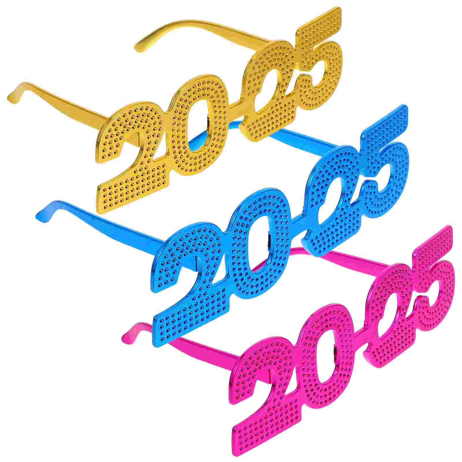 

3Pcs New Year Theme Eyeglasses Novelty 2025 Molding Party Glasses Photo Booth Props New Year Celebration Number Eyeglasses