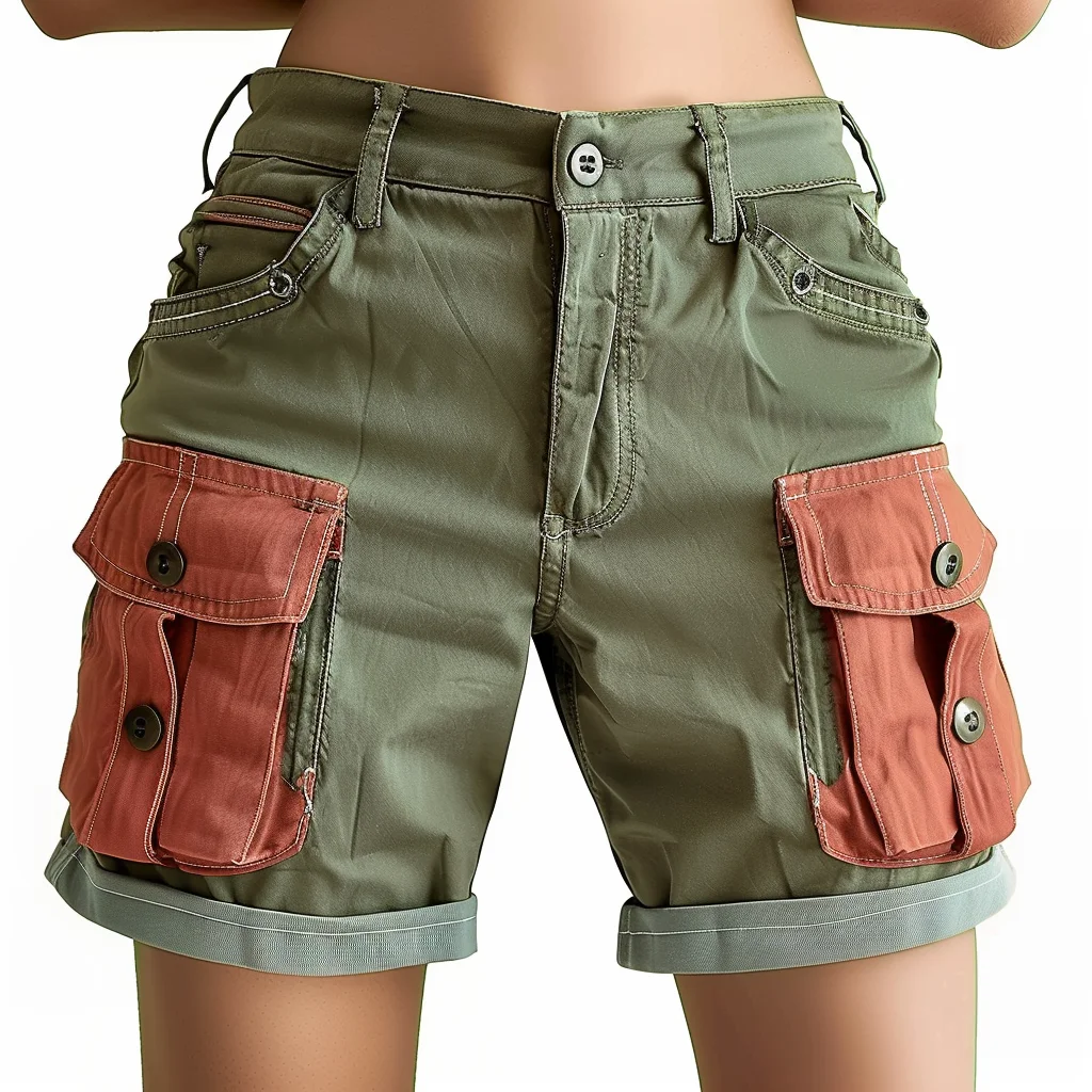 Women Low-Rise Cargo Shorts