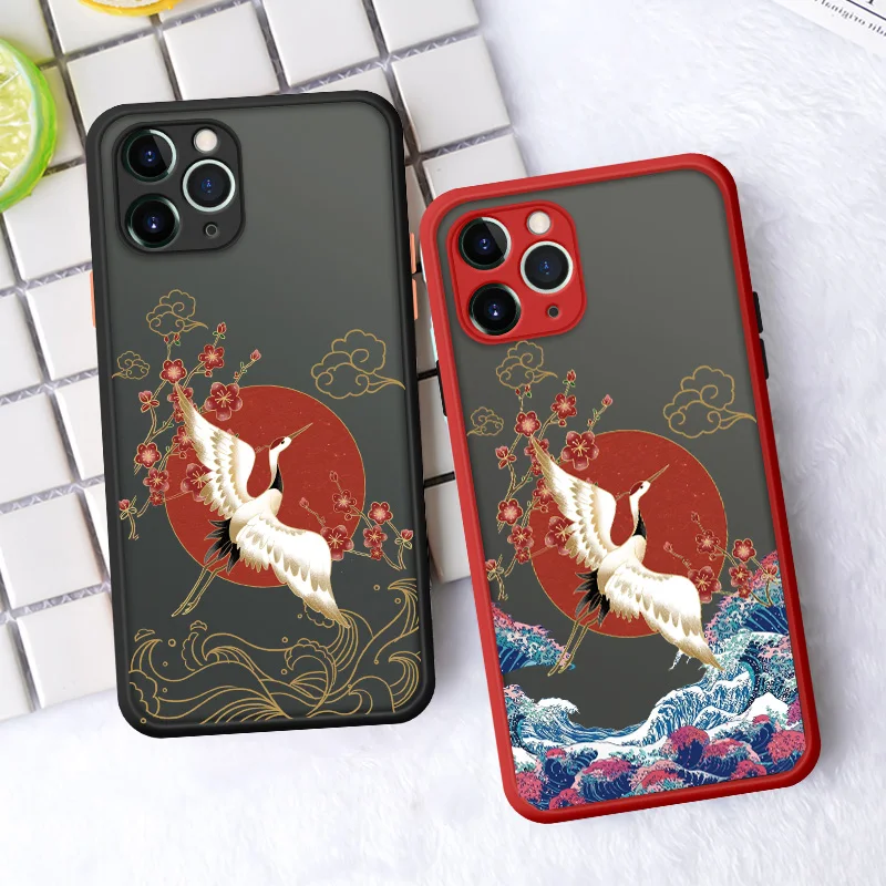 جراب هاتف لركوب الأمواج السحري لهاتف iPhone 12 11 13 14 16 pro MAX 15 14 7 8 Plus SE2 حافظات لهاتف iphone X XS XR Ukiyoe Wave Cover Fundas