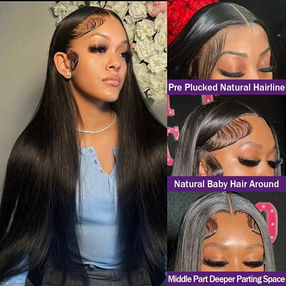 Hd الدانتيل الباروكة الأمامية 13x6 الدانتيل شعر مستعار أمامي شعر الإنسان 30 40 بوصة العظام مستقيم الدانتيل الشفاف قبل قطعها الباروكات 13x4 HD شعر مستعار دانتيل