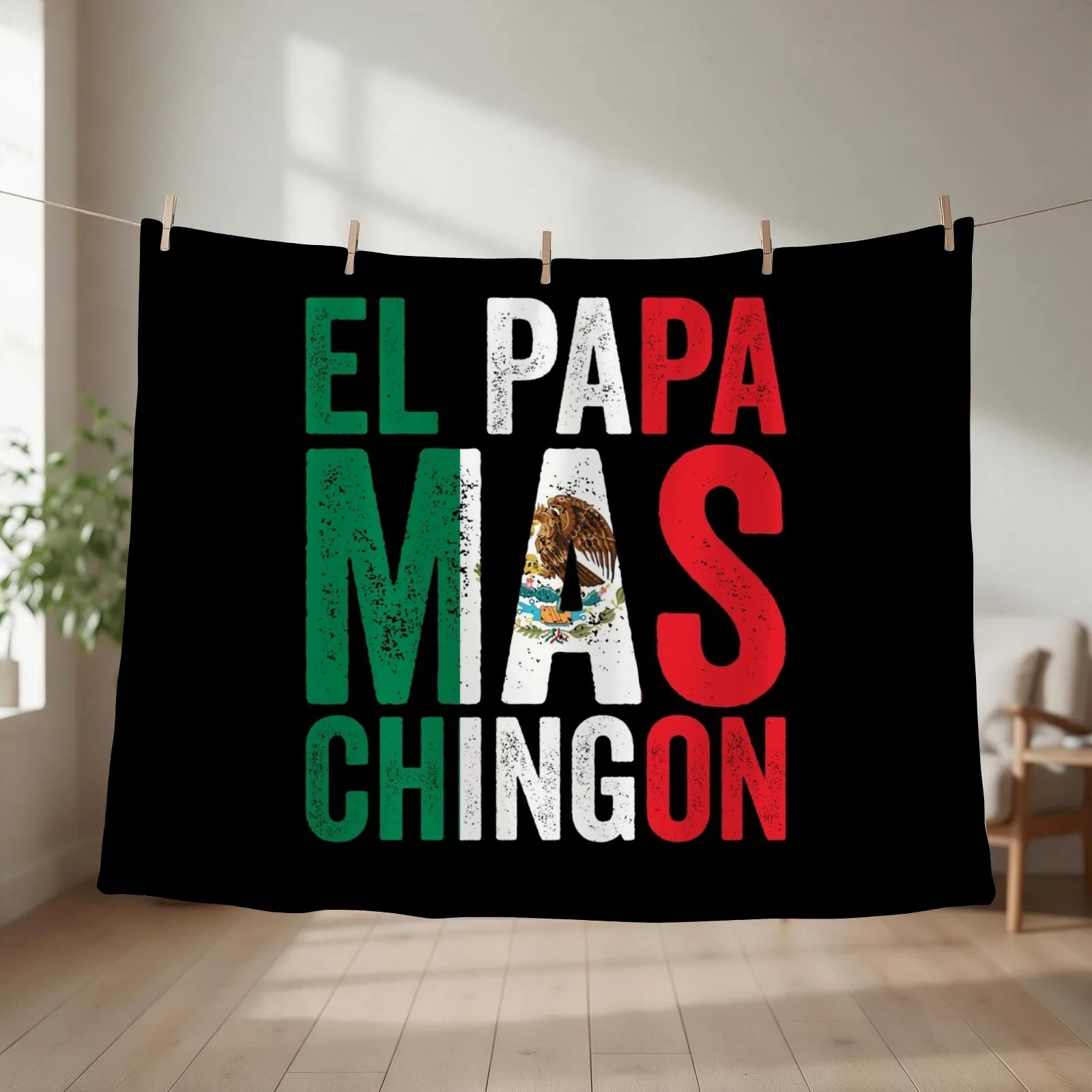 El Papa Mas Chingon - Mexican Dad And Husband Throw Blanket Thermals For Travel Soft Plush Plaid Plush Blankets For Bed Blankets