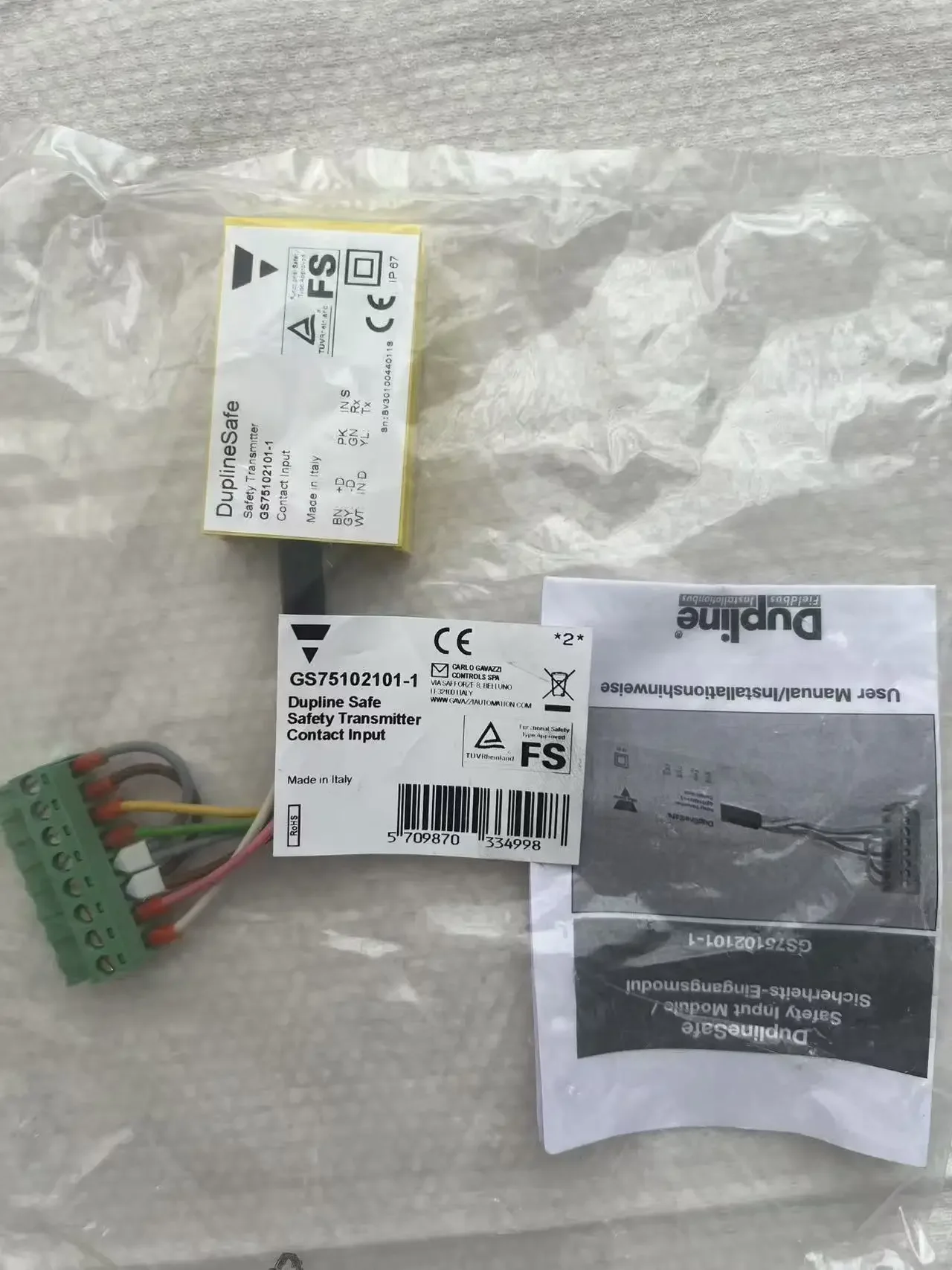 Dupline Safe Bus Powered Input Module GS75102192-1 with 1 Contact Input IP67 Approved by TUeV SIL3 And 13849-1 P
