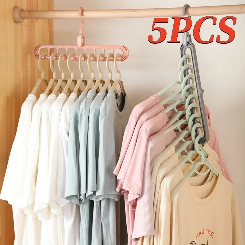 1-5pcs Magic Multi-port Support hangers for Clothes Drying Rack Multifunction Plastic Clothes rack drying hanger Storage Hangers