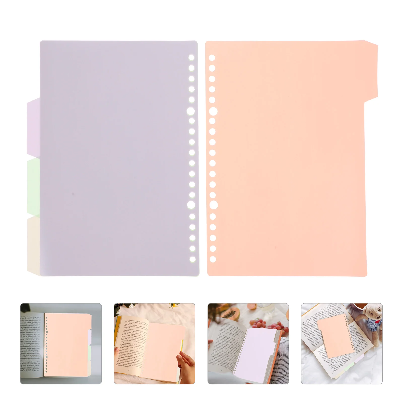 8 Pcs Index Card Loose-leaf Paper Page Dividers Notepad Markers File A4 Labels Separator Partition Plate Binder Tabs