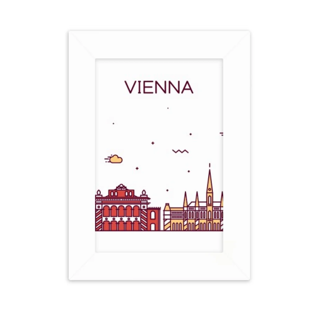 Vienna Austria Flat Landmark Pattern Desktop Photo Frame Picture Display Decoration Art Painting