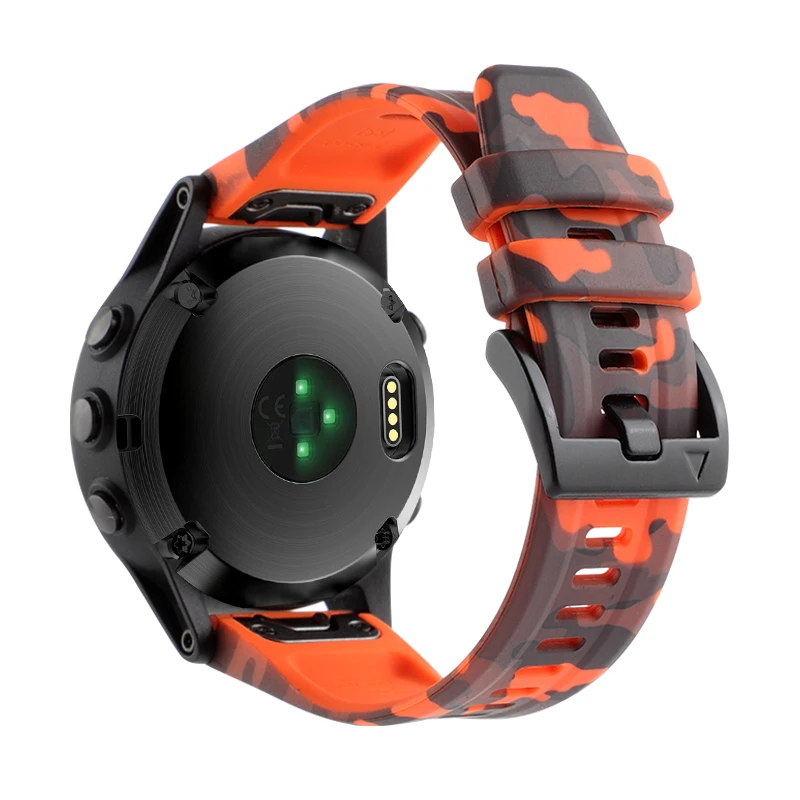 New 22/26mm Wrist Band Strap for Garmin Fenix 8 7X 7 6X 6XPro 6 5X 5 3HR Camouflage Pattern Printed Quick Release Silicone band