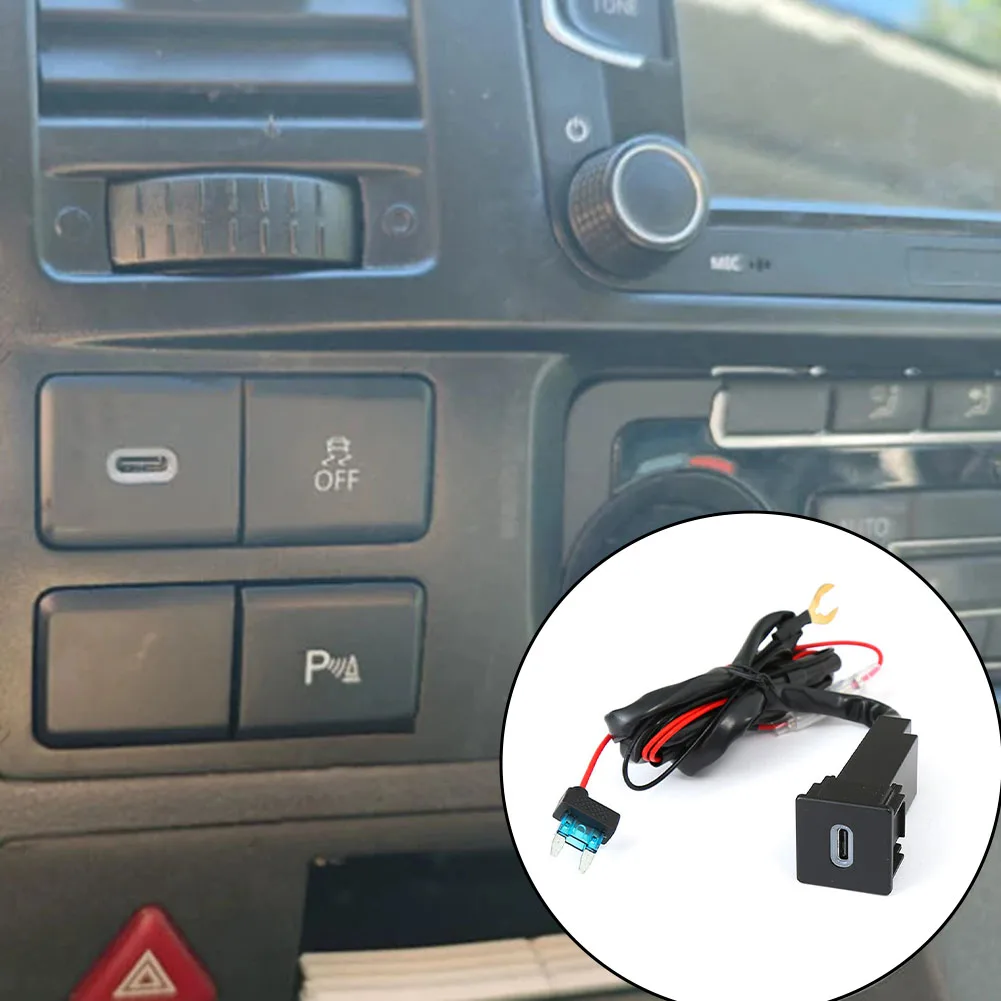 Car Charger Socket with USB-C PFor D Technology for Isuzu For D-MAX T5 2021-2023 Compatible Vehicle Charging Port Replacement