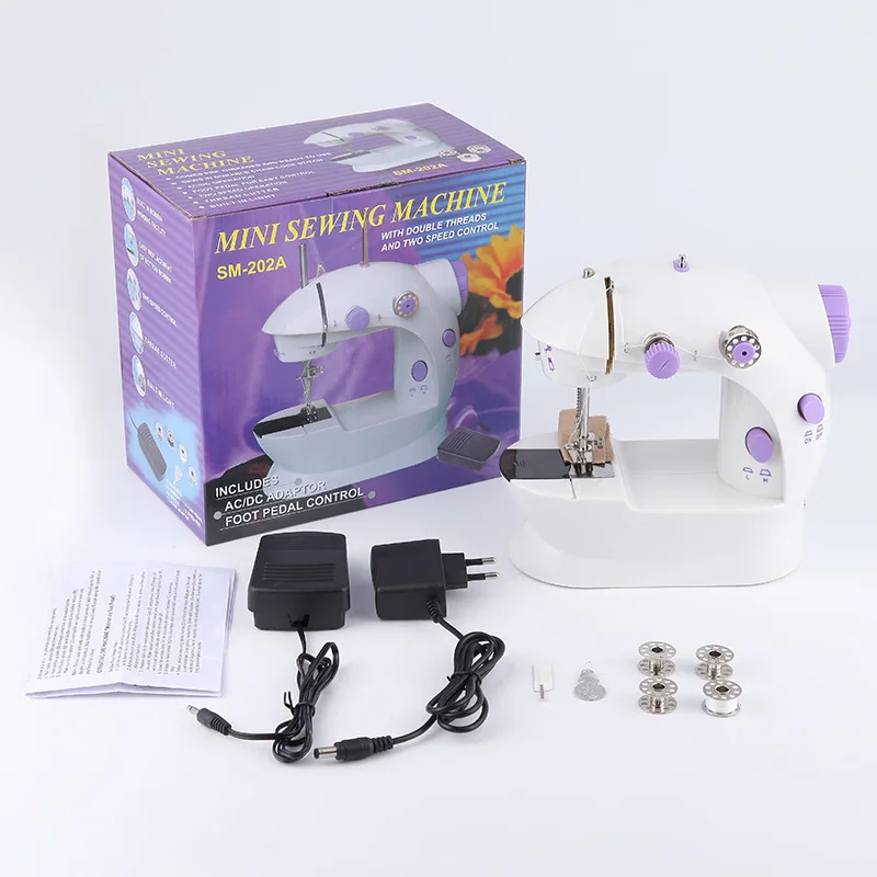 202 household multifunctional desktop electric sewing machine with light, small portable sewing machine, mini DIY sewing machine