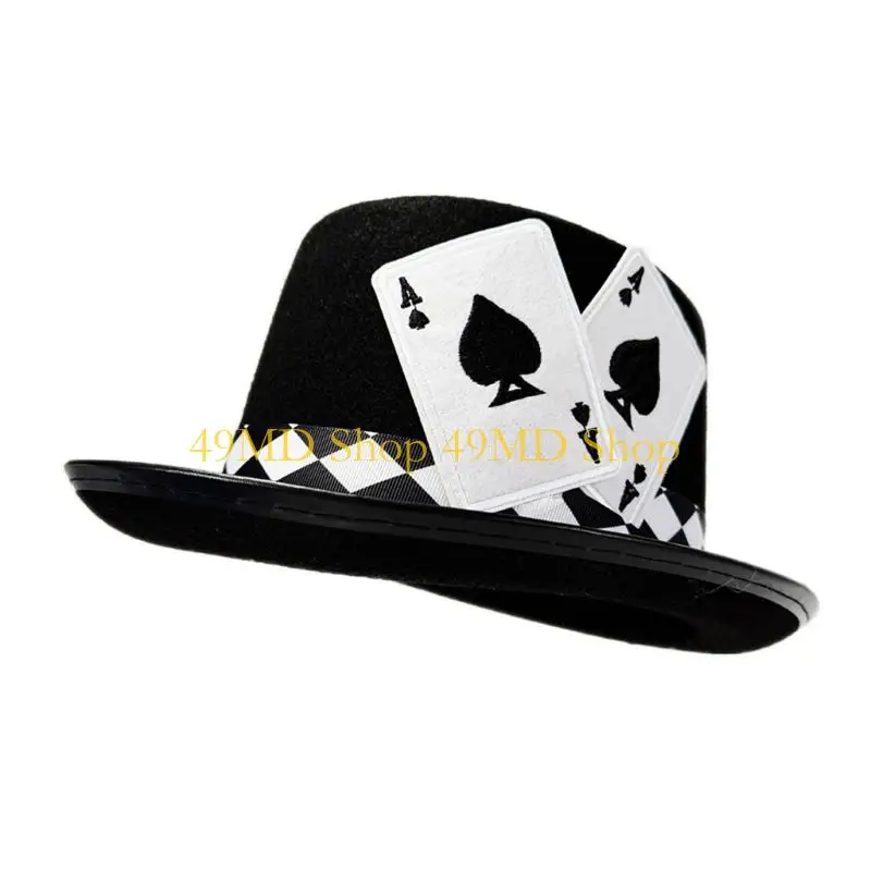 49MD Victorian Derby Cap Card Magicians Tall Hat For Daily Use Special Event