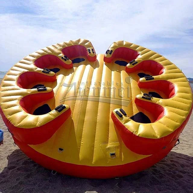 6-Person Commercial Crazy UFO Inflatable Ski Towable Tube Sofa Made of Durable PVC Material