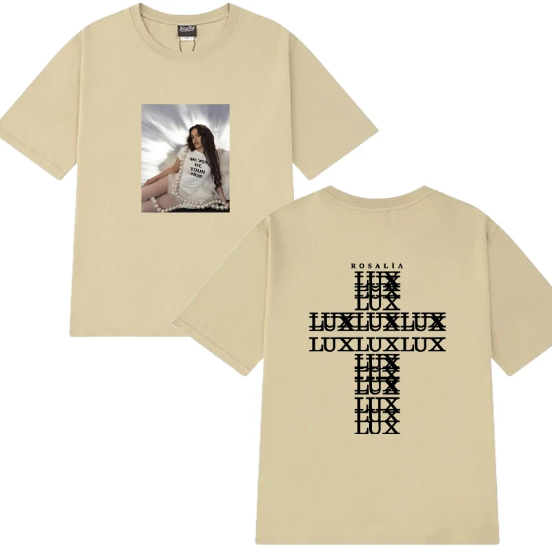 Summer 2026 Singer Rosalia Lux Me Vov De Tour T Shirt Men Women Fashion Casual 100% Cotton Short Sleeve T-shirts Streetwear Tops