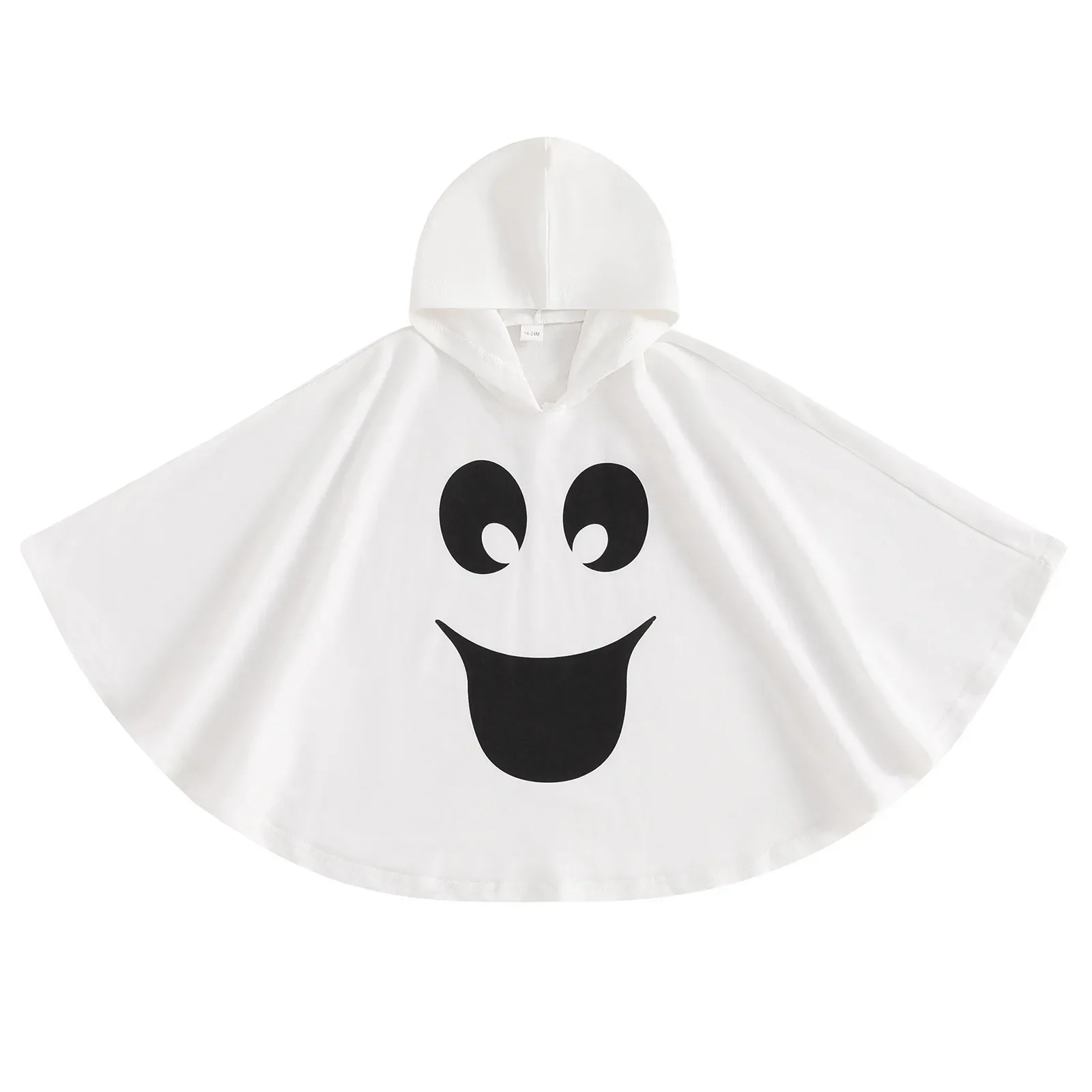 Halloween Kid Unisex Costume Ghost Print Hood Cape Cosplay Cloak for Baby Fancy Dress Performance Halloween Outfit