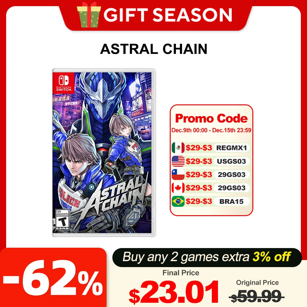 ASTRAL CHAIN-juego de Nintendo Switch, tarjeta de juego física Original oficial, género de acción, 1 jugador para Switch OLED Lite, 100%