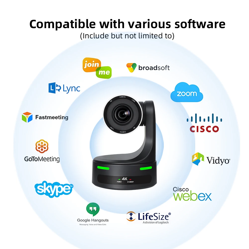 4K PTZ NDI Camera 30fps 20X Optical Zoom AI Auto Tracking With PoE HDMI/SDI/USB/IP Live Streaming,4K PTZ Camera For Church